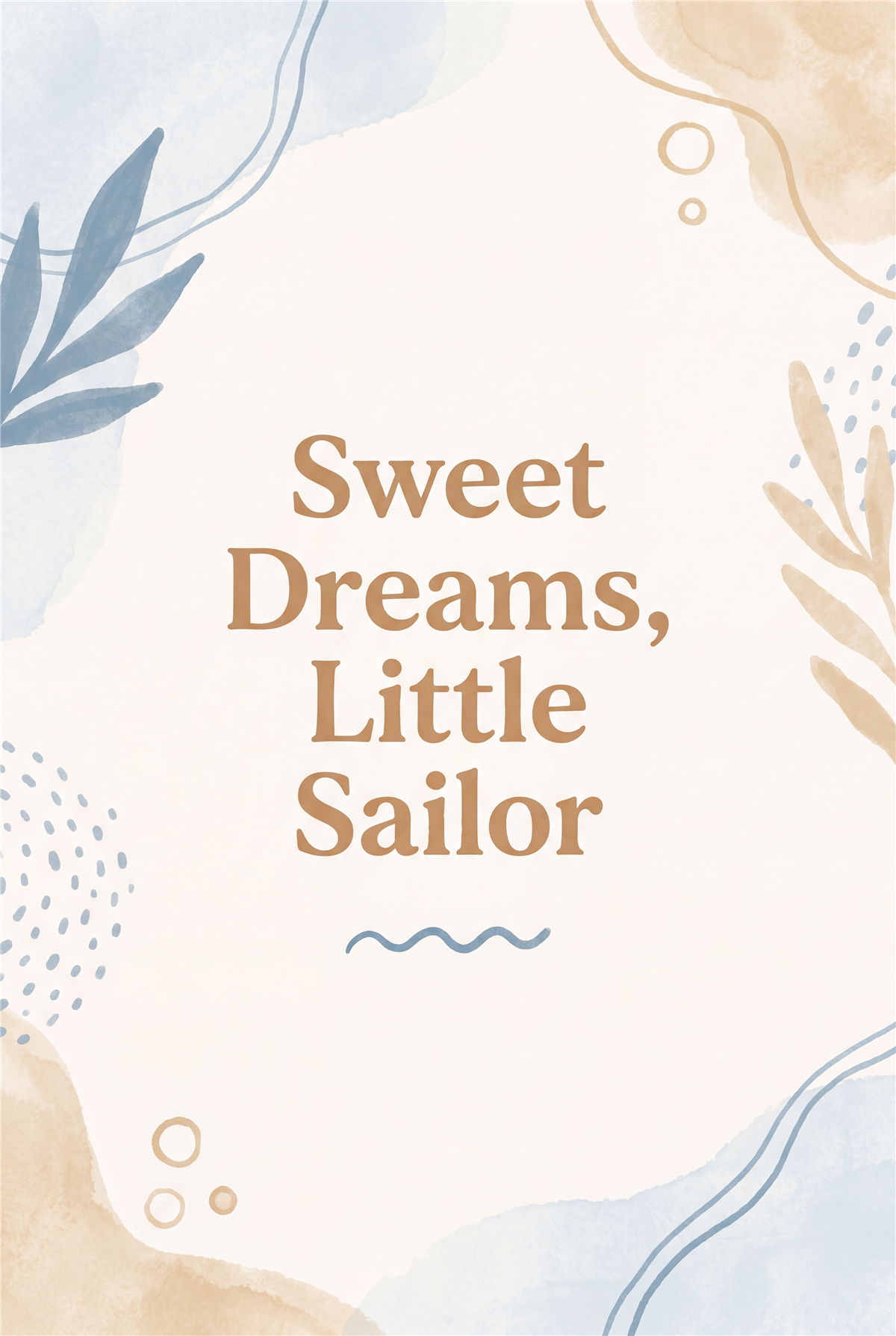 Sweet Dreams Little Sailor hand-lettered ocean nursery printable poster
