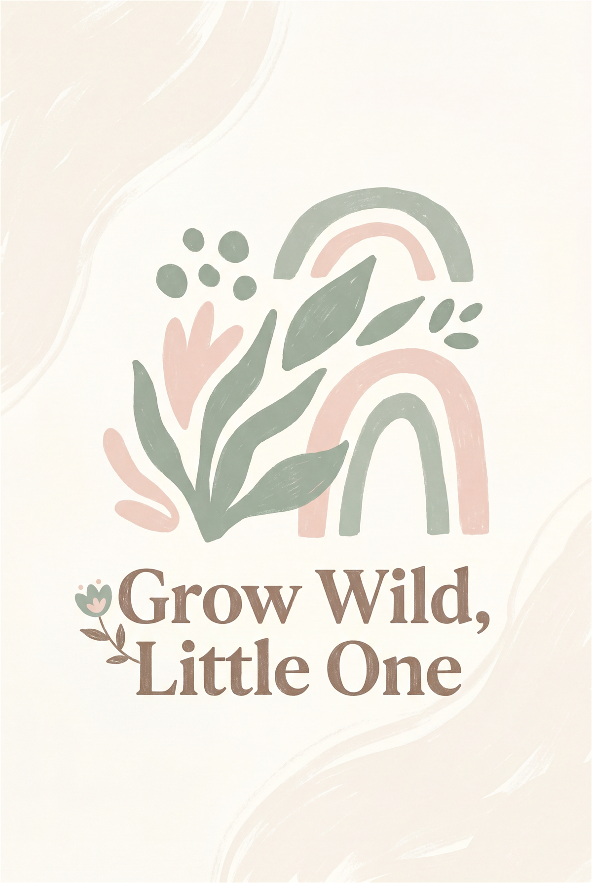 Grow Wild Little One hand-lettered wildflower nursery printable poster