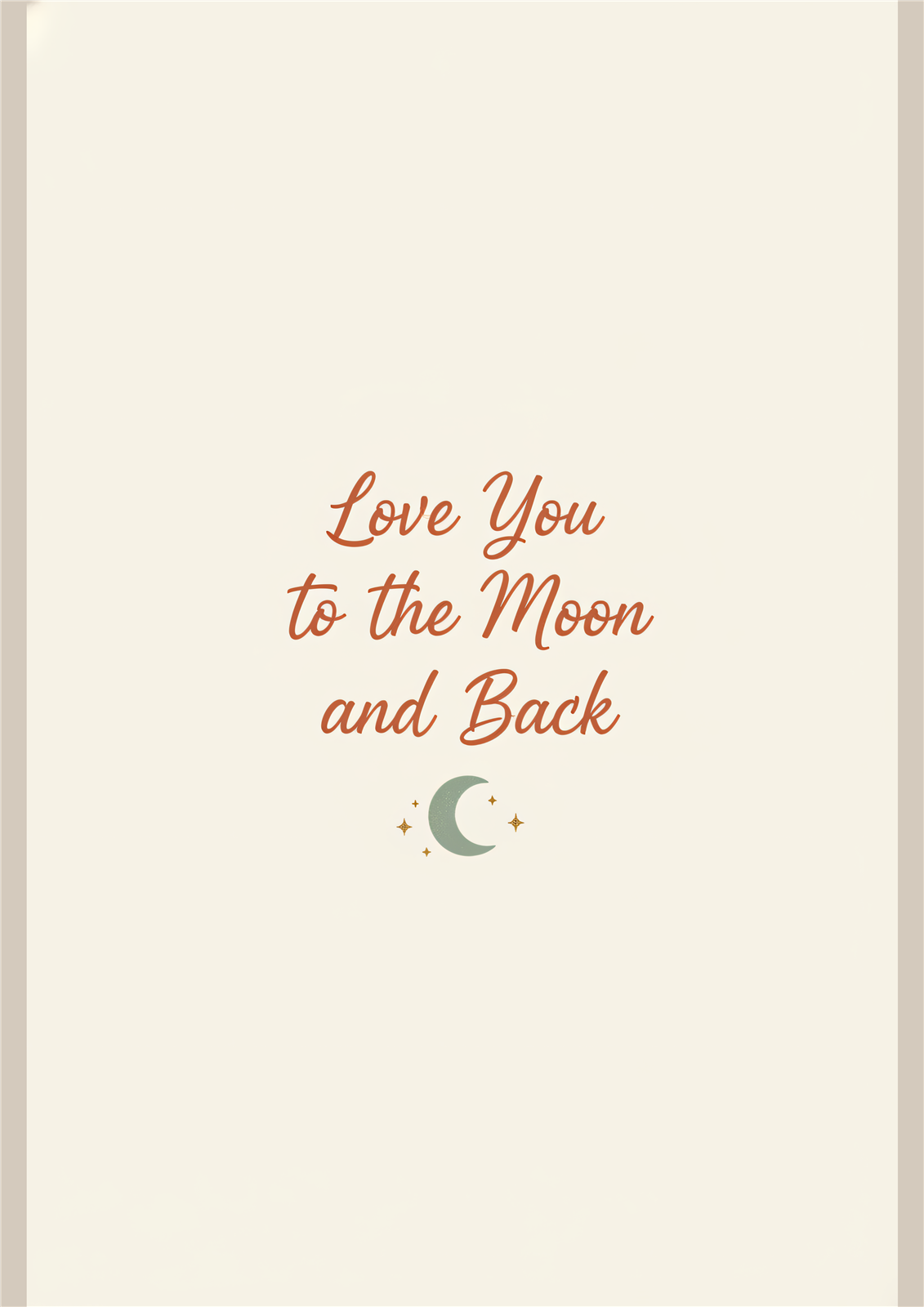Love You to the Moon and Back hand-lettered printable nursery poster