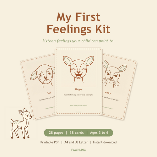 My First Feelings Kit, printable emotions cards for children aged 3 to 6