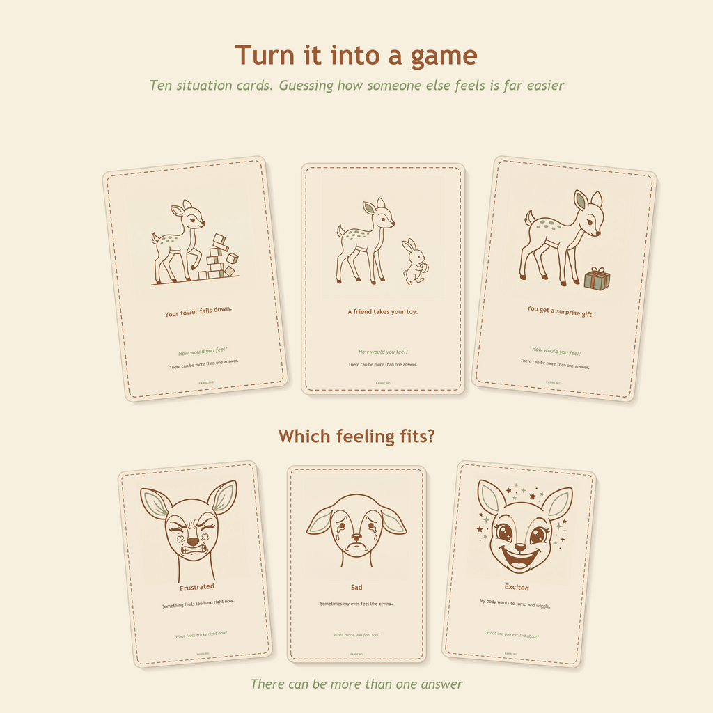 Situation cards for the feelings matching game