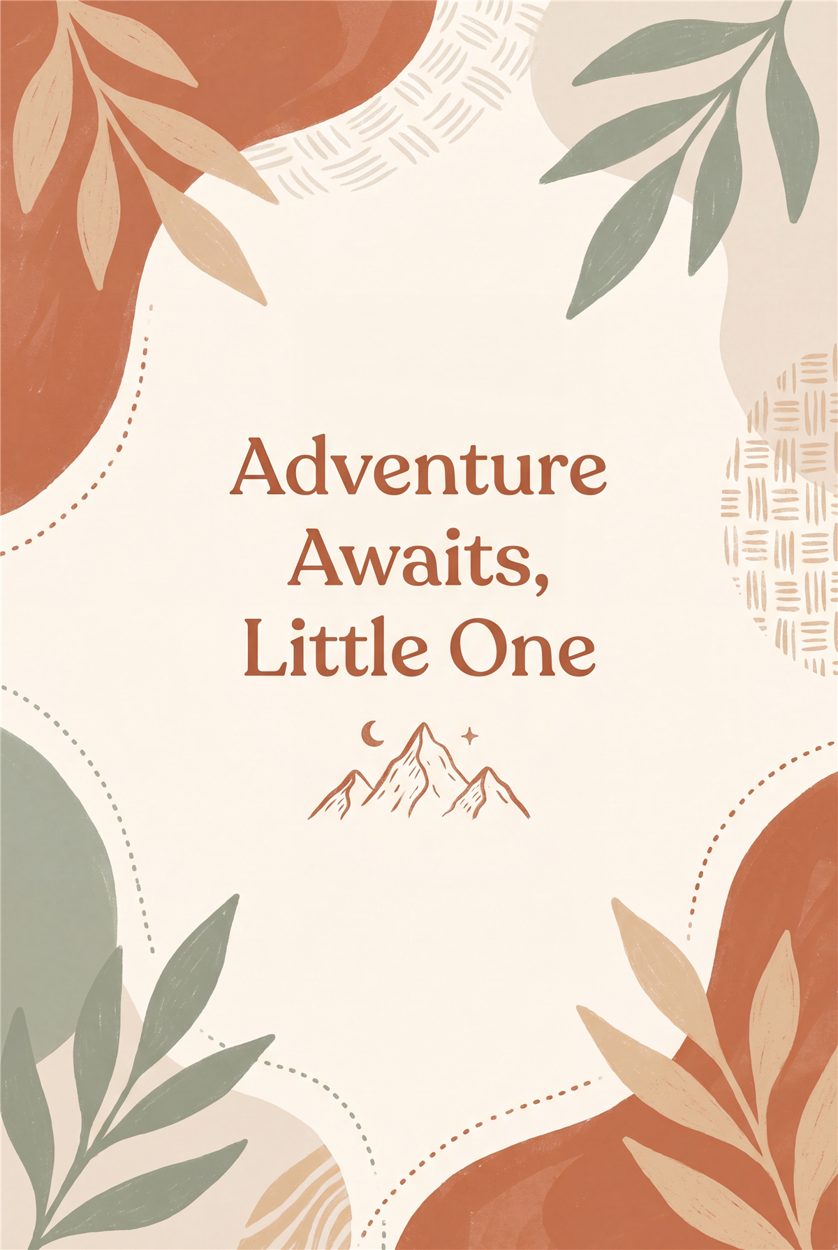 Adventure Awaits Little One hand-lettered mountain nursery printable poster