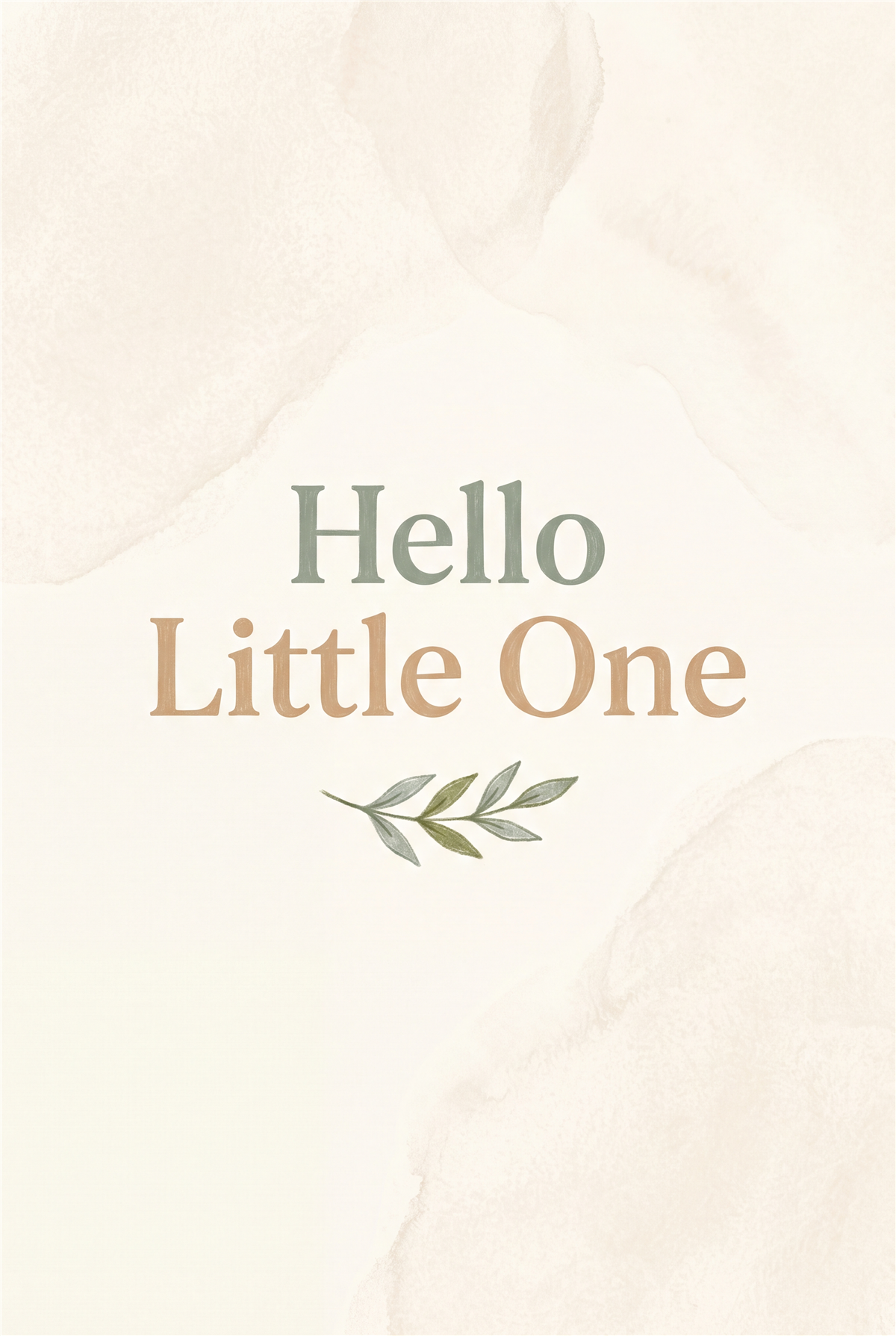 Hello Little One hand-lettered woodland nursery printable poster